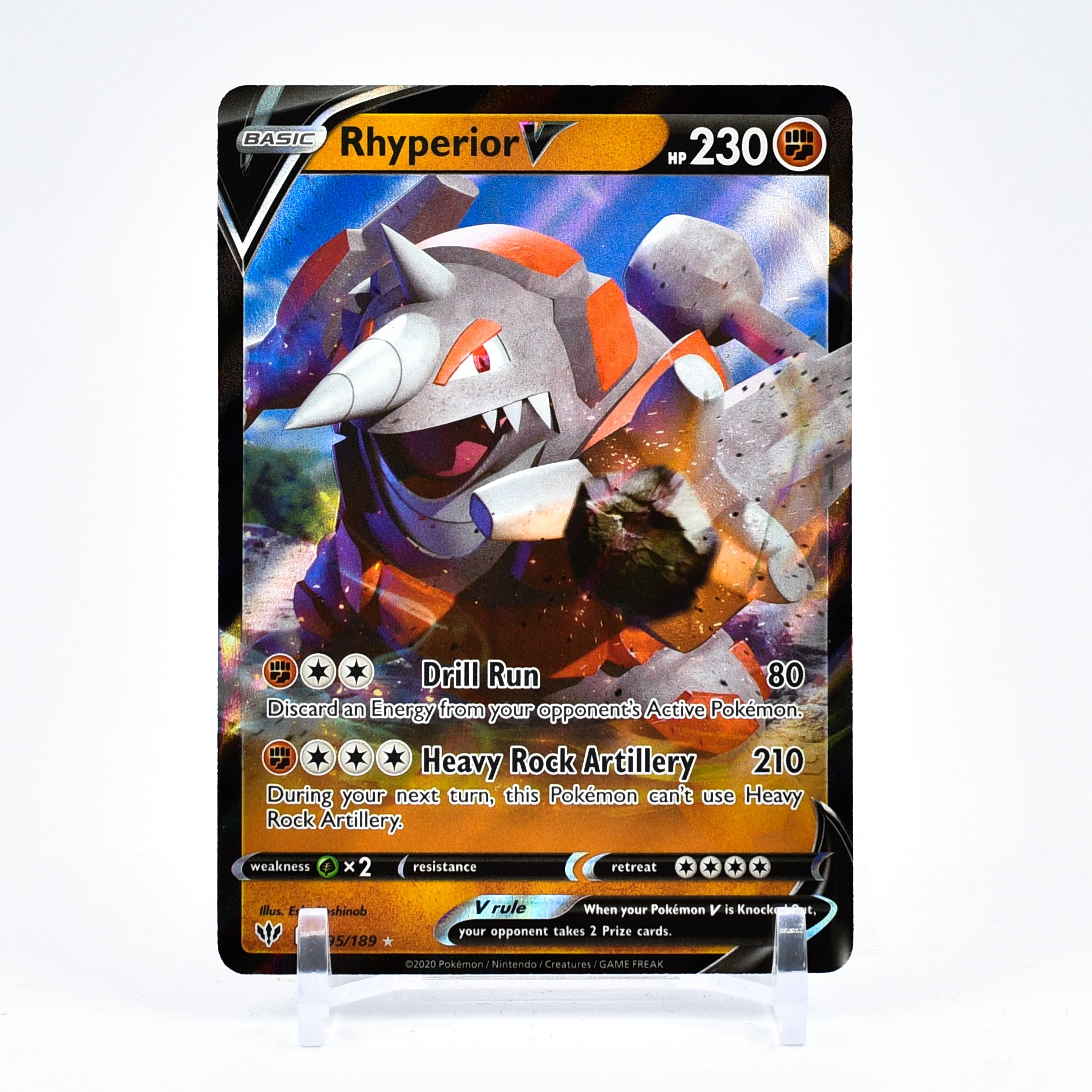Rhyperior V - 095/189 Darkness Ablaze Ultra Rare Pokemon - NM/MINT