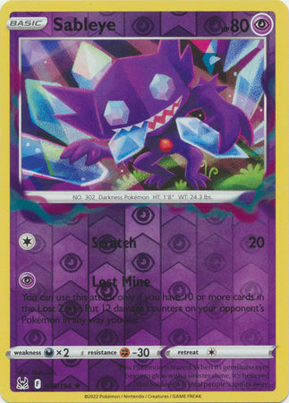 Sableye - 070/196 Lost Origin Reverse Holo Rare Pokemon - NM/MINT