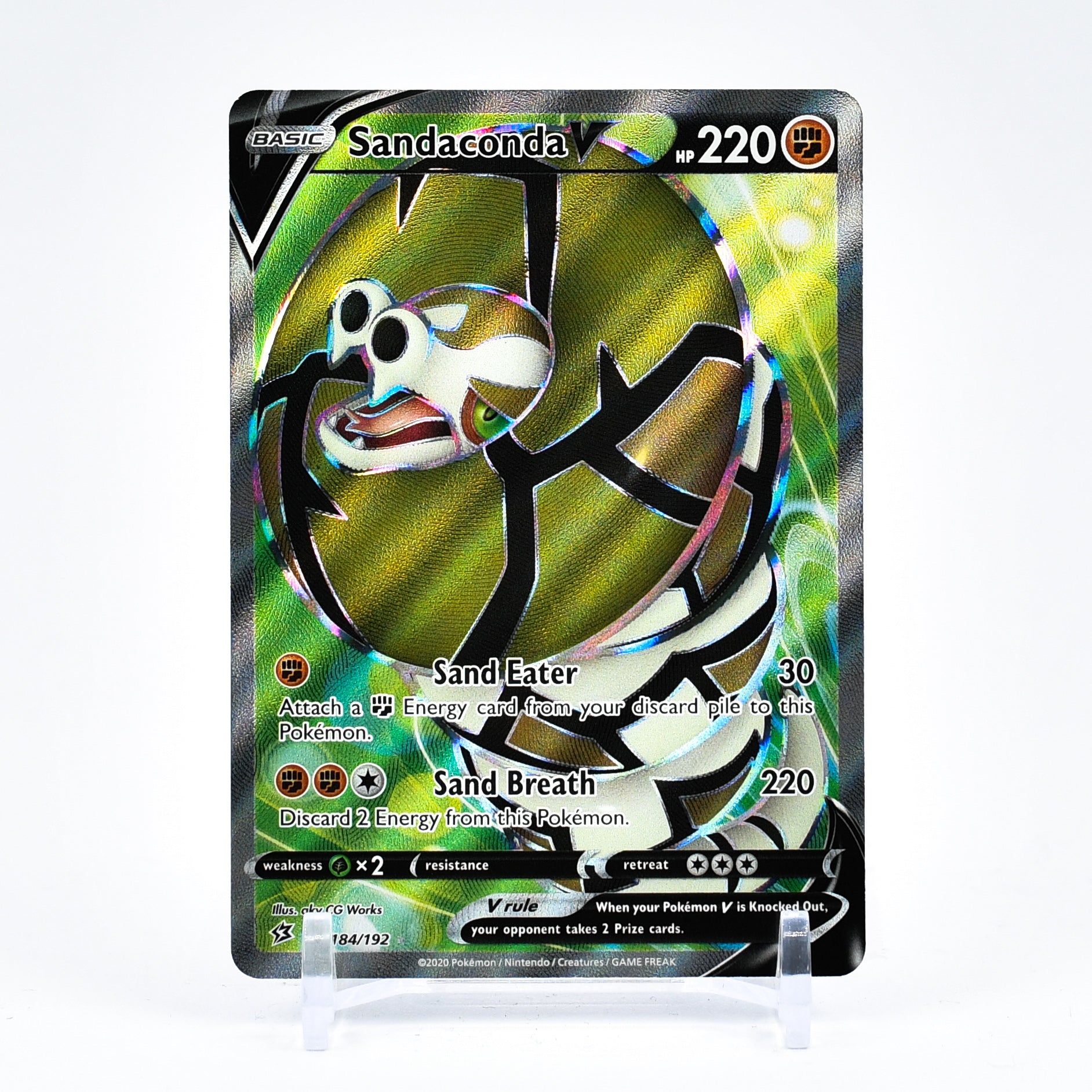 Sandaconda V - 184/192 Rebel Clash FULL ART Pokemon - NM/MINT
