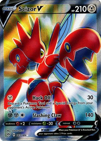 Scizor V - 183/189 Darkness Ablaze FULL ART Pokemon - NM/MINT