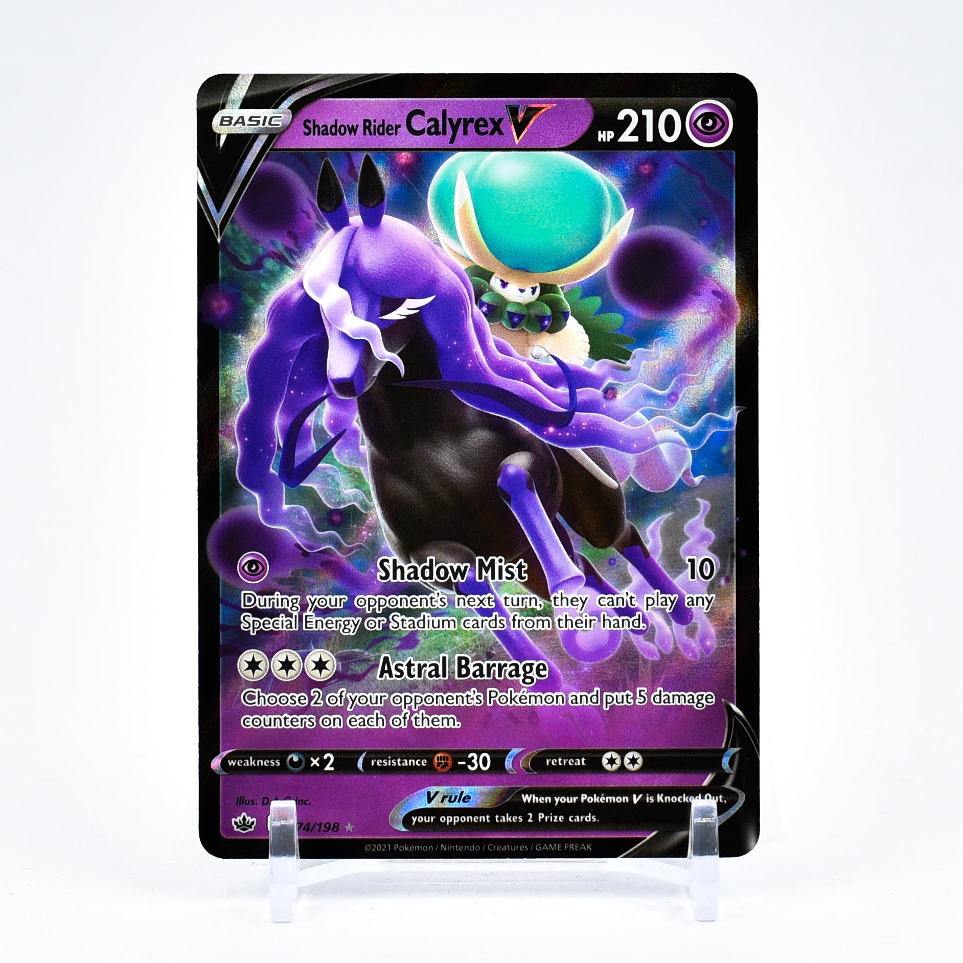 Shadow Rider Calyrex V - 074/198 Chilling Reign Ultra Rare Pokemon - NM/MINT
