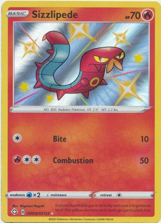 Sizzlipede - SV018/SV122 Shining Fates SHINY Holo Rare Pokemon - NM/MINT