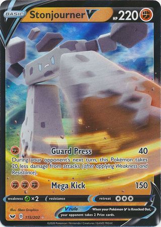 Stonjourner V - 115/202 Sword & Shield Ultra Rare Pokemon - NM/MINT