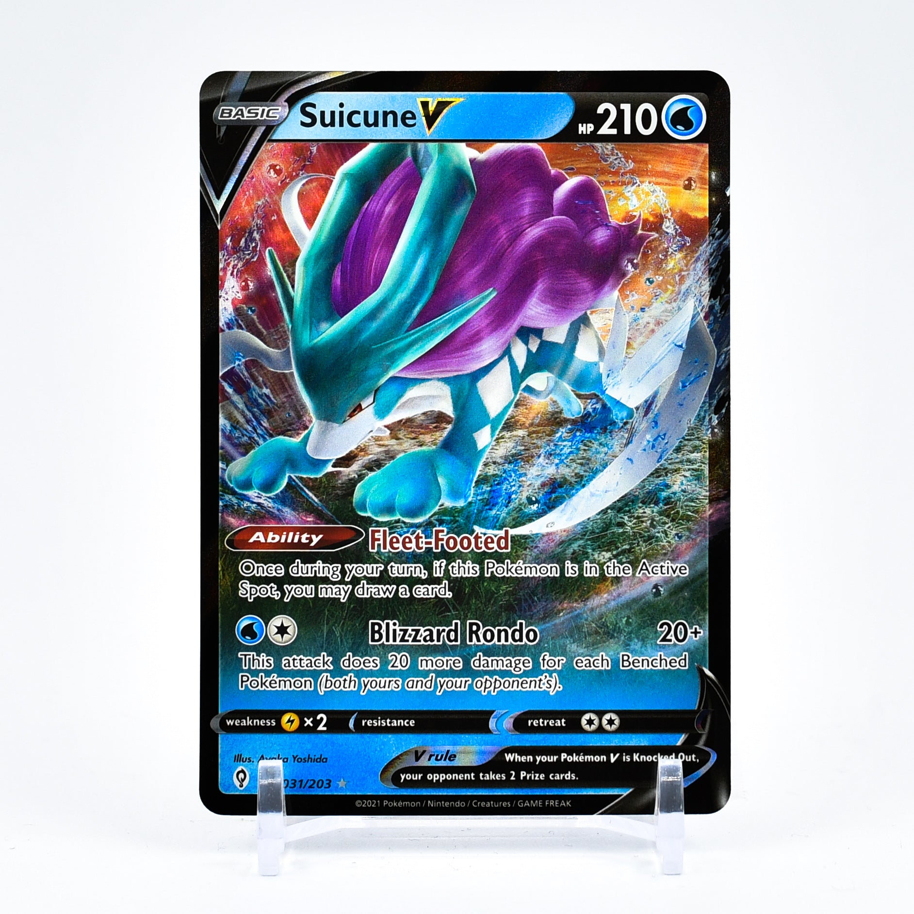 Suicune V - 031/203 Evolving Skies Ultra Rare Pokemon - NM/MINT