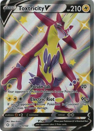 Toxtricity V - SV112/SV122 Shining Fates FULL ART SHINY Pokemon - NM/MINT