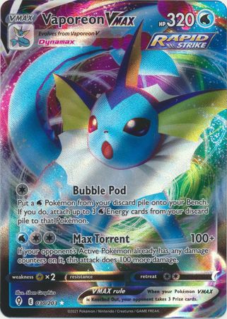 Vaporeon Vmax - 030/203 Evolving Skies Ultra Rare Pokemon - NM/MINT